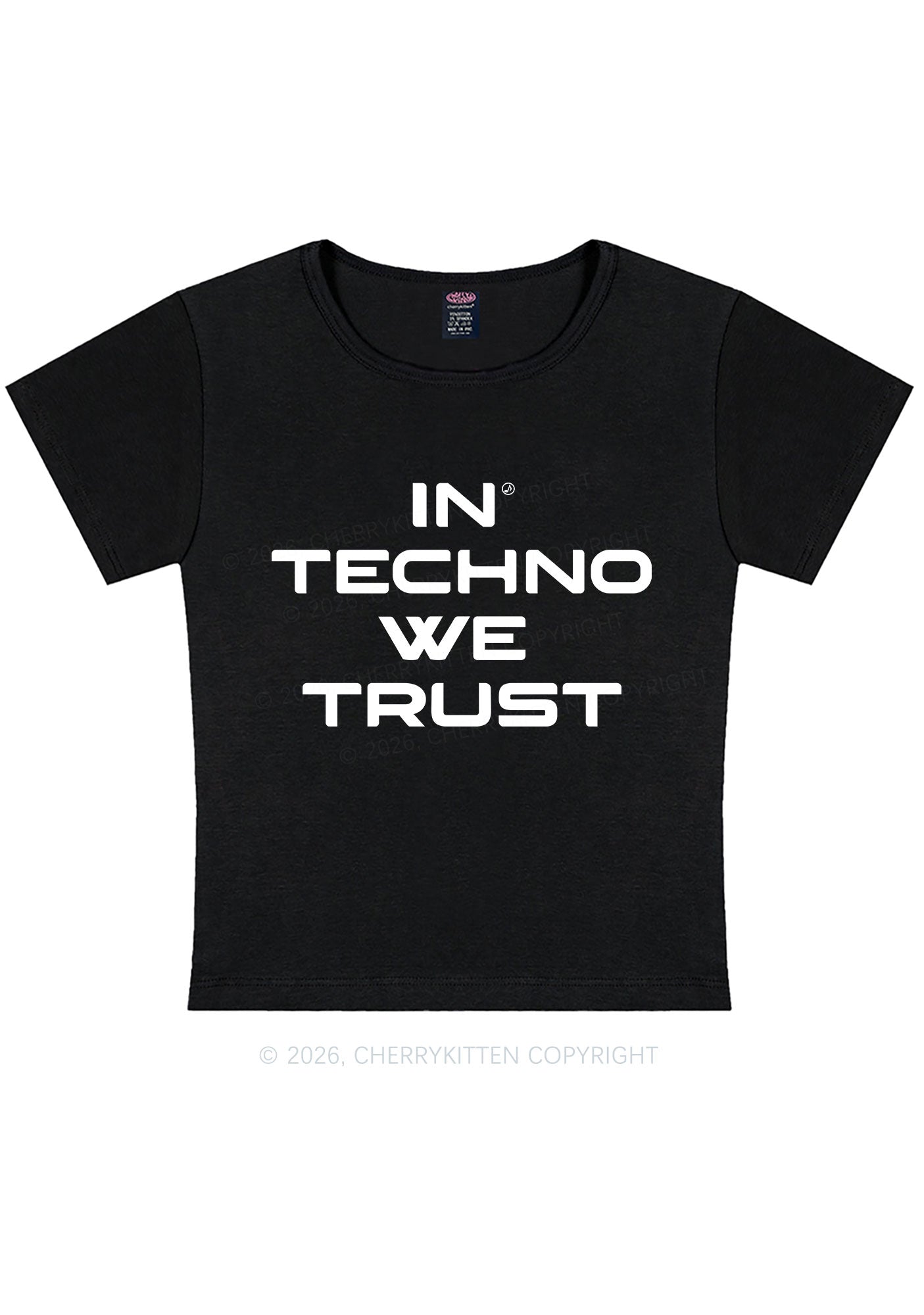 In Techno We Trust Y2K Baby Tee Cherrykitten