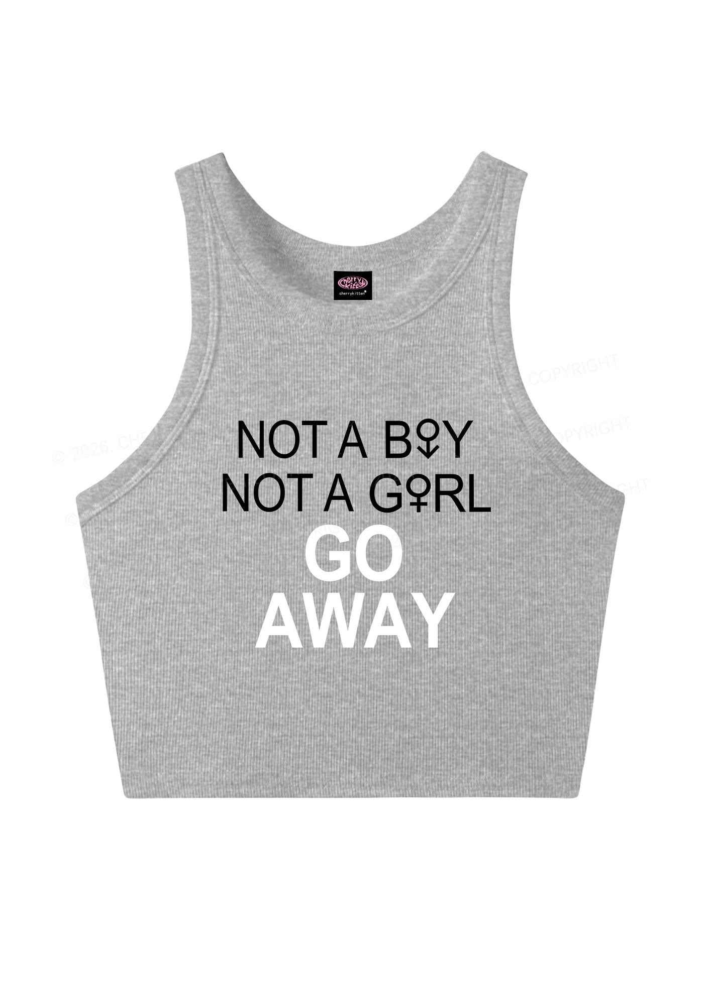 Go Away Pride Y2K Crop Tank Top Cherrykitten