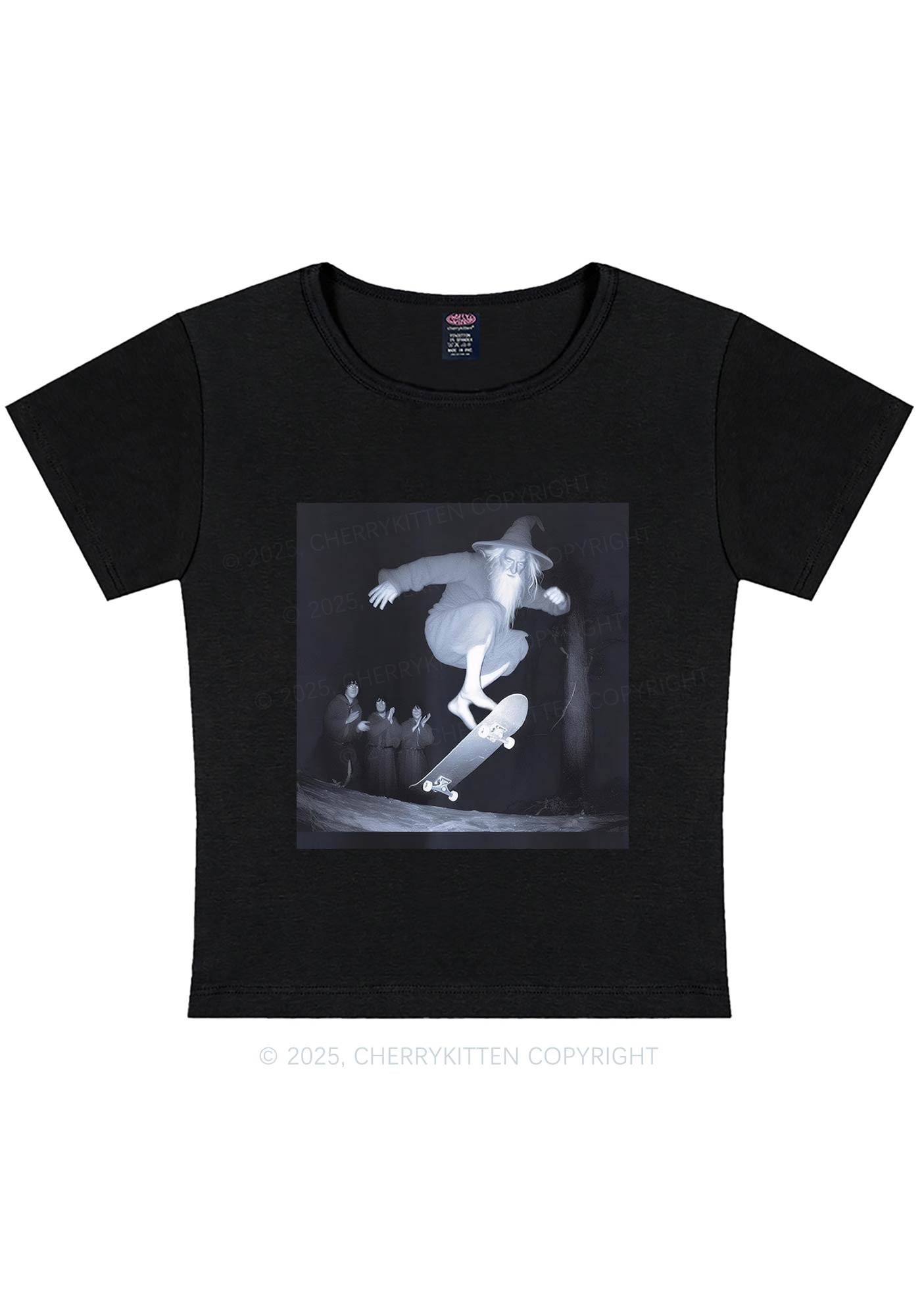 Skating Wizard Y2K Baby Tee Cherrykitten