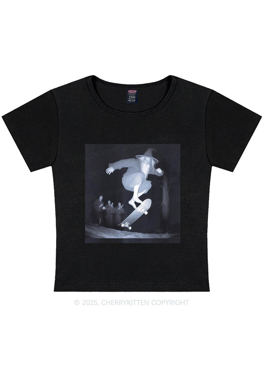 Skating Wizard Y2K Baby Tee Cherrykitten