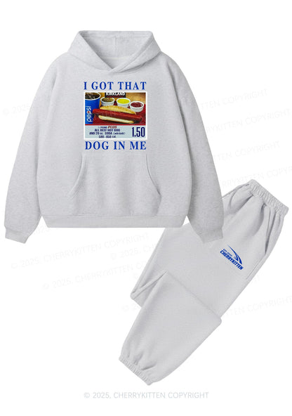 I Got That Hot Dog In Me Y2K Fleece Hoodie Set Cherrykitten
