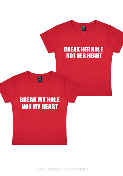 Break Hole Not Heart Y2K Valentine's Day Baby Tee Cherrykitten