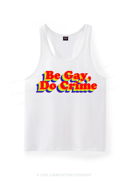Be Gay Do Crime Pride Y2K Men Racerback Tank Top Cherrykitten