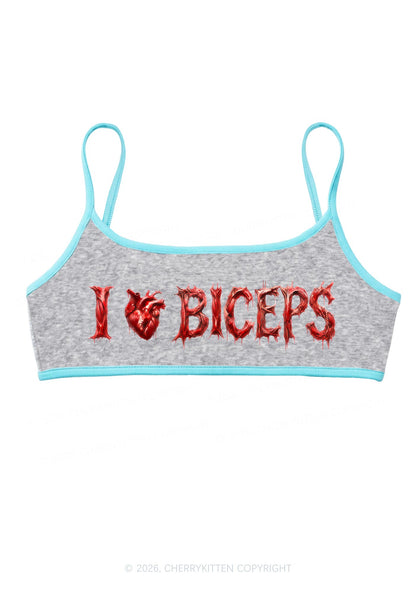 Halloween Gore Heart I Love Biceps Y2K Super Crop Cami Cherrykitten