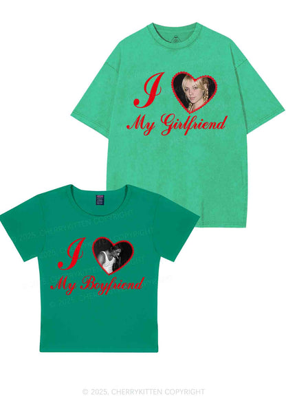 Custom Heart My BF GF Y2K Valentine's Day Couple Shirt Cherrykitten