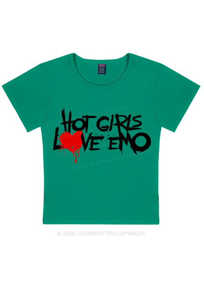 Hot Girls Love Emo Y2K Baby Tee Cherrykitten