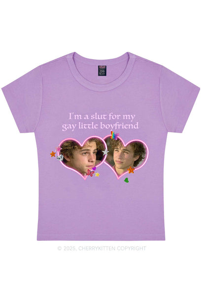 Custom Slxt Gay BF Photo Y2K Baby Tee Cherrykitten