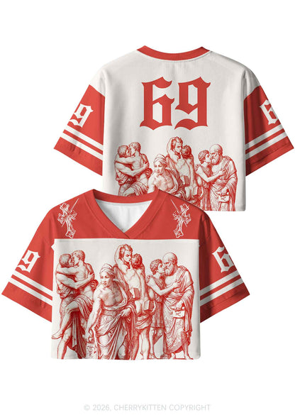 Ancient Greek Lovers Pride Y2K Crop Sport Jersey Shirts Cherrykitten
