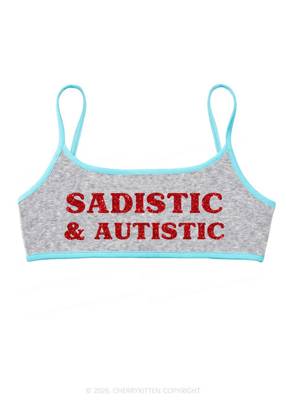 Glitter Sadistic And Autistic Y2K Super Crop Cami Cherrykitten