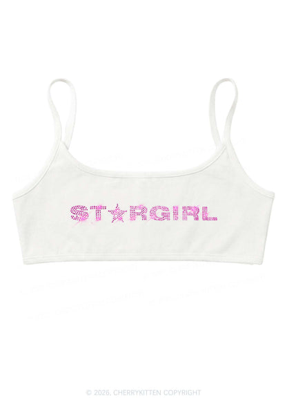 Rhinestone Stargirl Y2K Super Crop Cami Cherrykitten