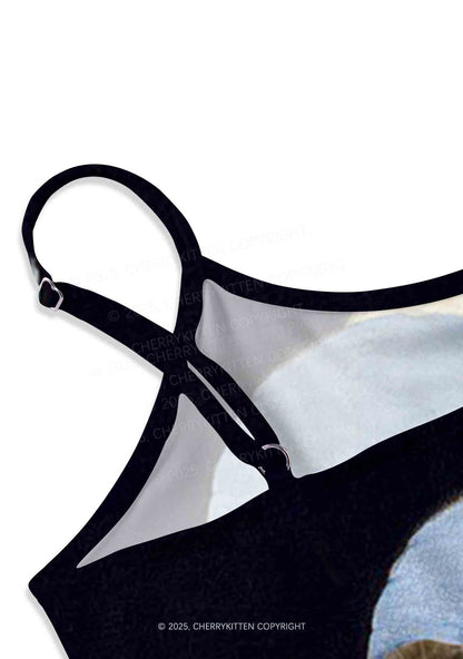 The Lady Cat Y2K Print Cami Crop Top Cherrykitten
