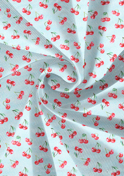 Blue Cherry Y2K Print Mini Layered Skirt Cherrykitten