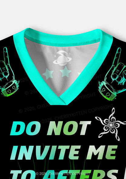 Do Not Invite Me To Afters Y2K Crop Sport Jersey Shirts Cherrykitten