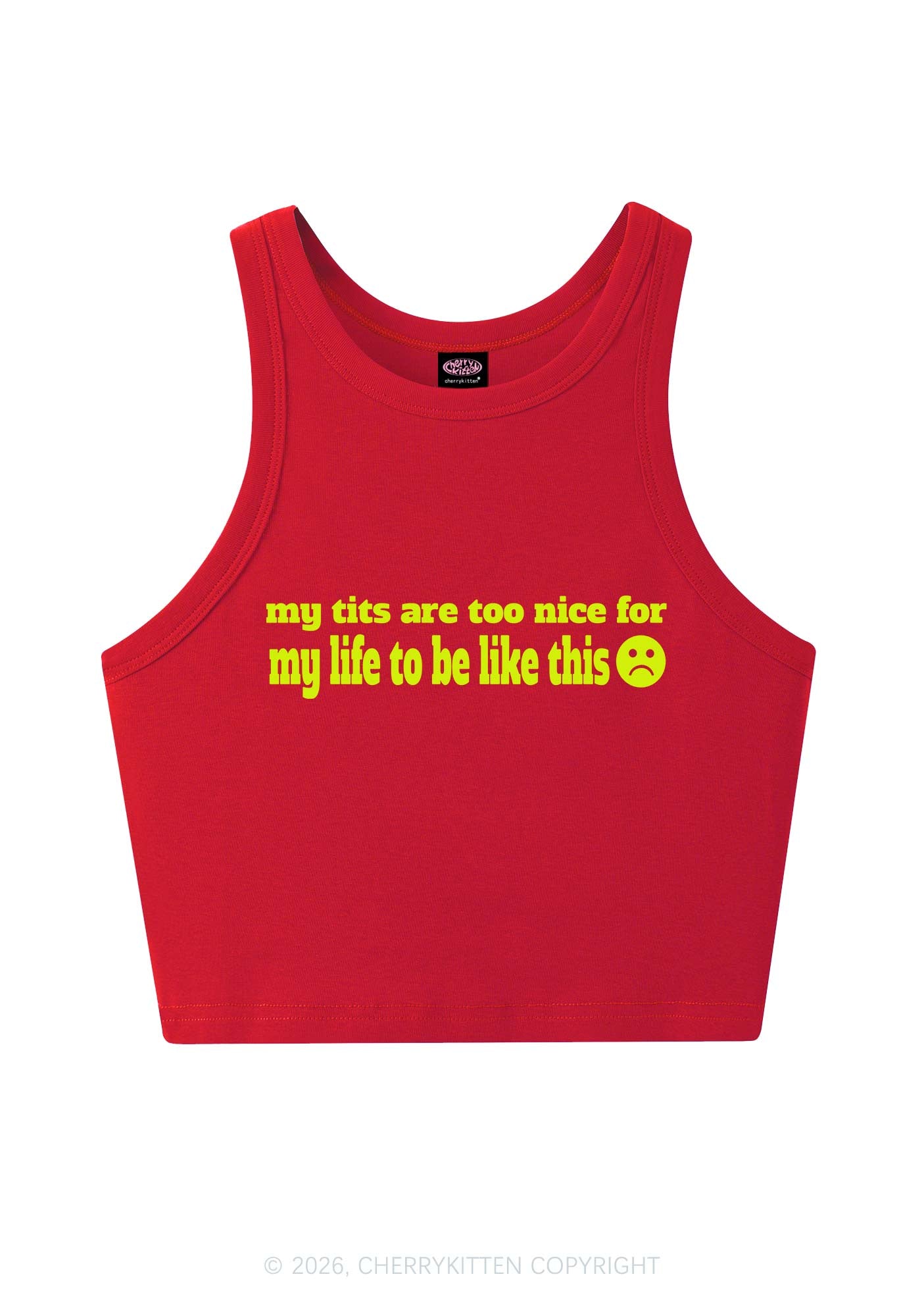 My Txts Are Too Nice Y2K Crop Tank Top Cherrykitten
