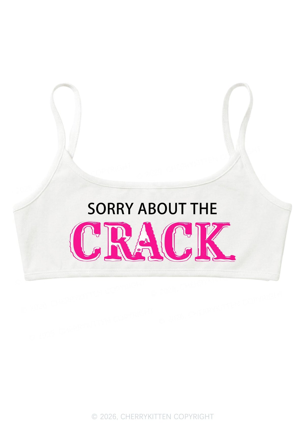 Sorry About The Crack Y2K Super Crop Cami Cherrykitten