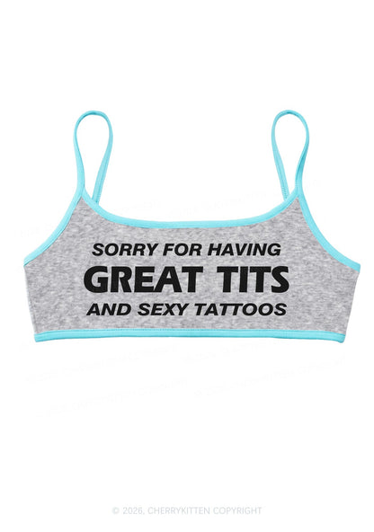 Sorry For Great Txts And Sexy Tattoos Y2K Super Crop Cami Cherrykitten