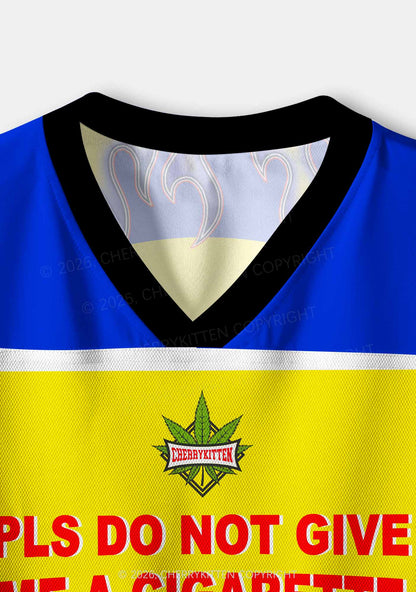 Dont Give Me Cigarette Y2K Crop Sport Jersey Shirts Cherrykitten