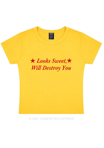Sweet Destroy You Y2K Baby Tee Cherrykitten