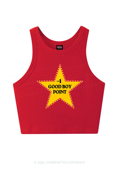 Minus One Good Boy Point Y2K Crop Tank Top Cherrykitten