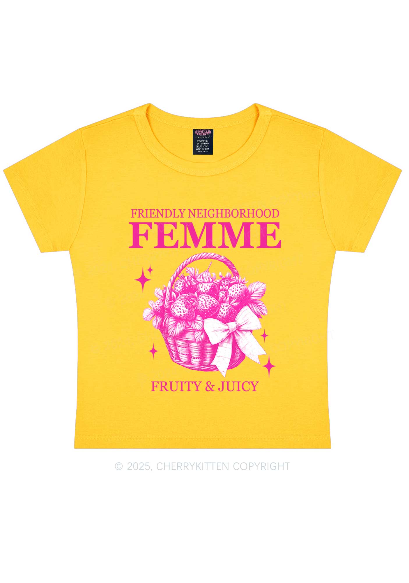 Friendly Neighborhood Femme Y2K Baby Tee Cherrykitten