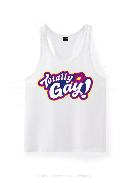 Totally Gay Pride Y2K Men Racerback Tank Top Cherrykitten