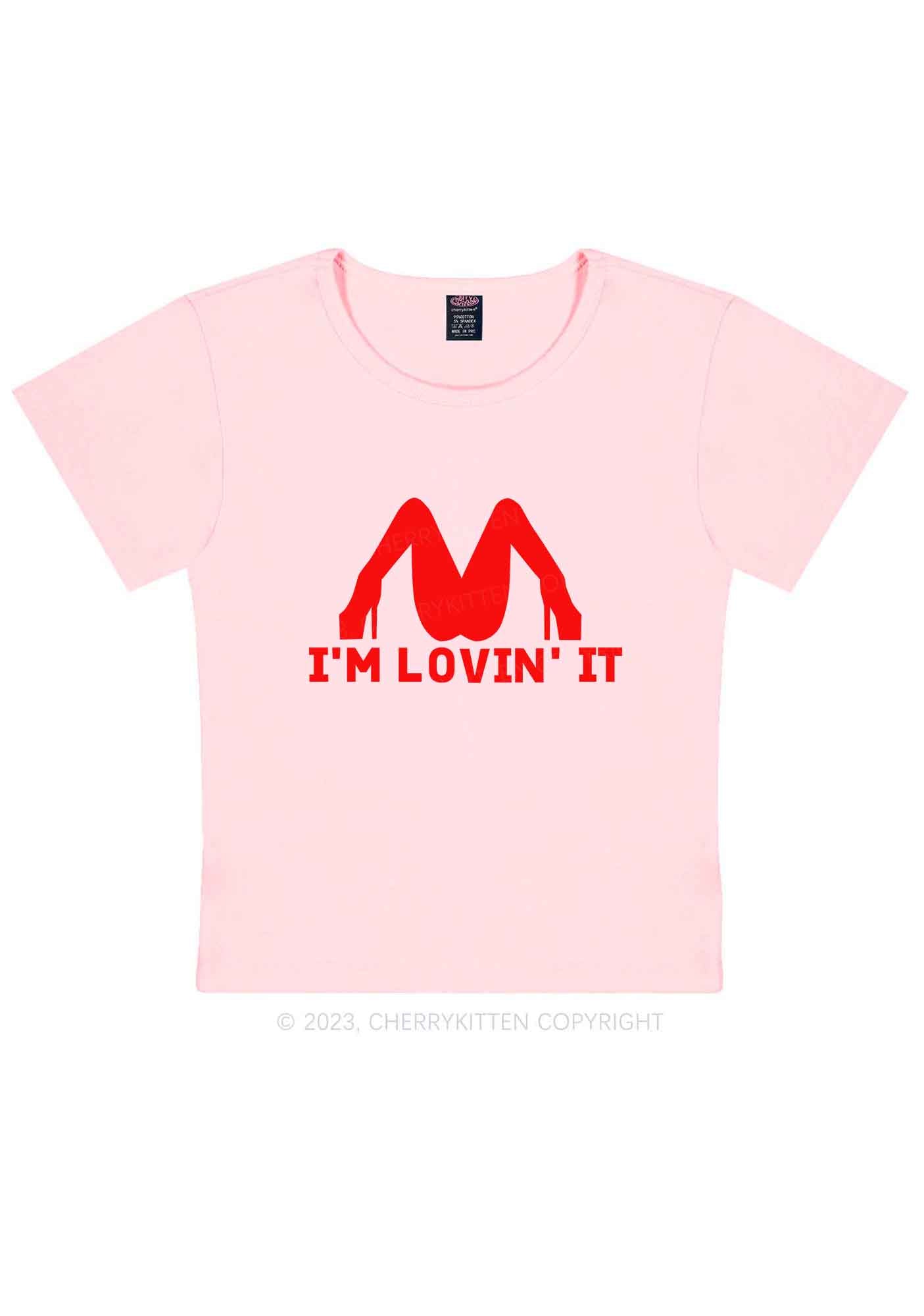 I'm Loving It Y2K Baby Tee Cherrykitten