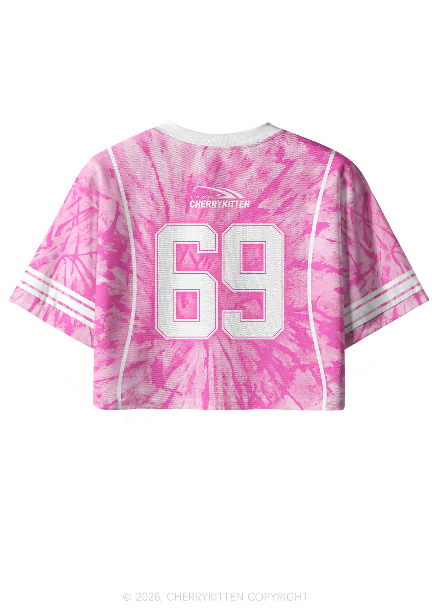 Pink Tie Dye Gay Thoughts Pride Y2K Crop Sport Jersey Shirts Cherrykitten