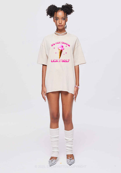 Ice Cream Lick Itself Y2K Shirts Washed Tee Cherrykitten