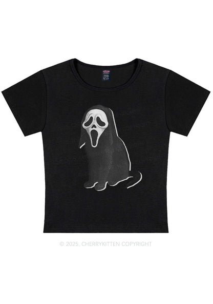 Halloween Ghostcat Y2K Baby Tee Cherrykitten