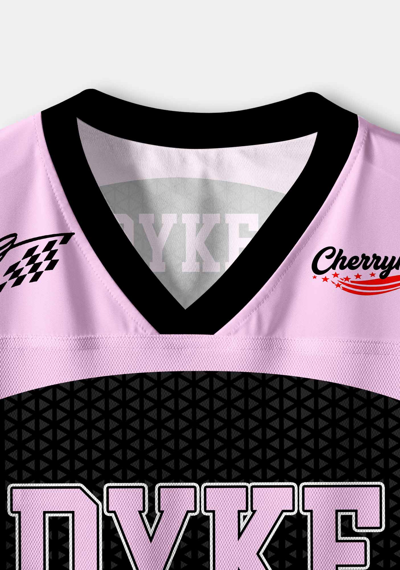 Pink Dyke Pride Y2K Crop Sport Jersey Shirts Cherrykitten