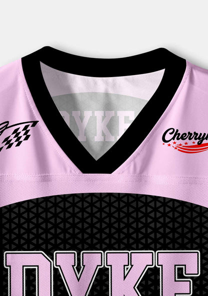Pink Dyke Pride Y2K Crop Sport Jersey Shirts Cherrykitten