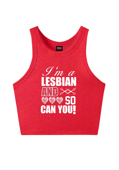 Im A Lesbian And So Can You Pride Y2K Crop Tank Top Cherrykitten