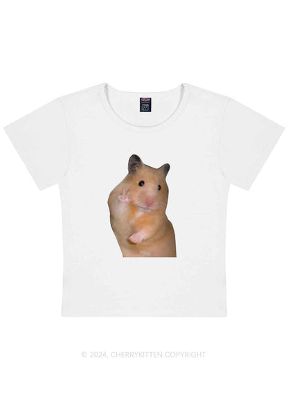 Curvy Peace Hamster Y2K Baby Tee Cherrykitten