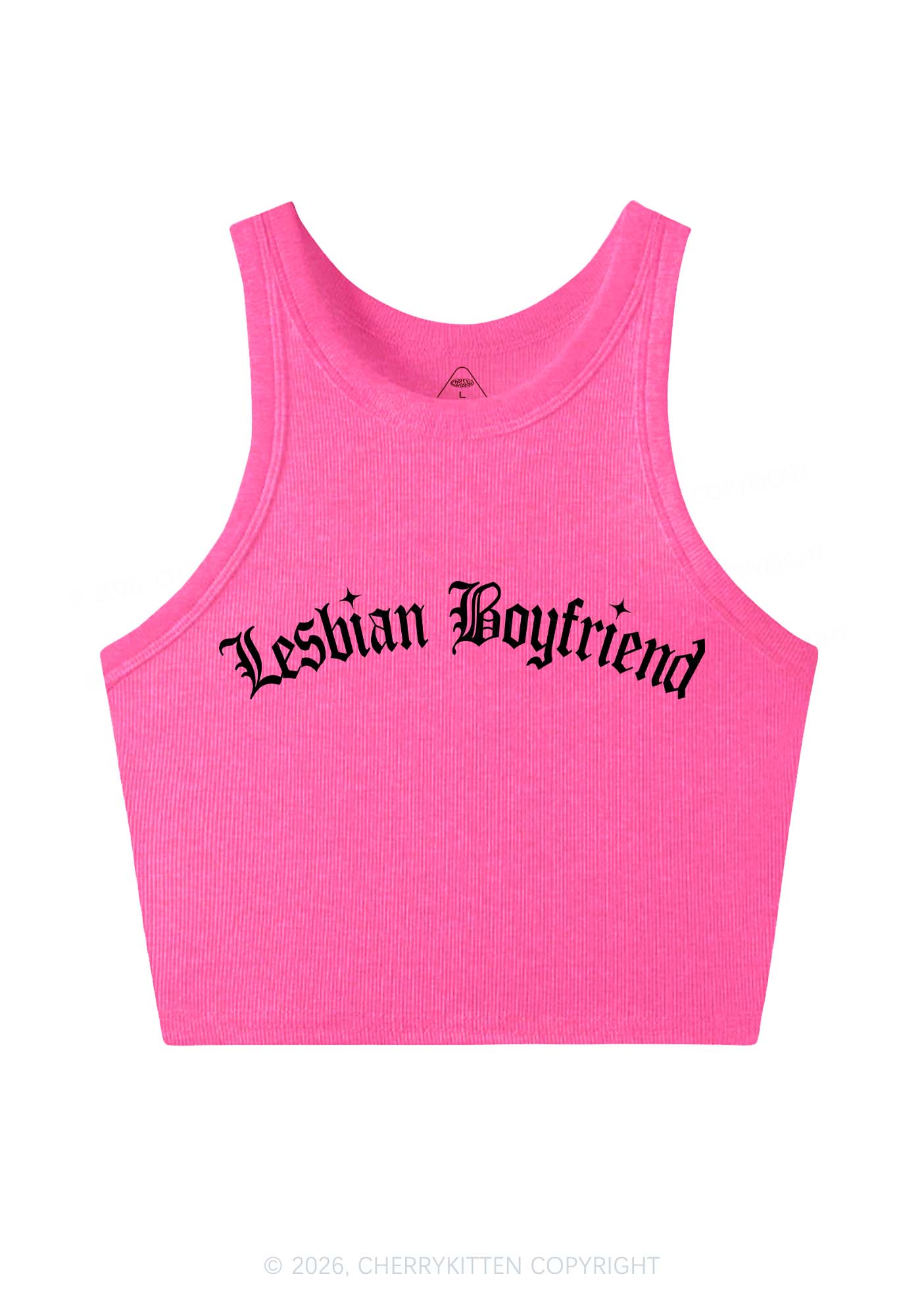 Lesbian Boyfriend Pride Y2K Crop Tank Top Cherrykitten