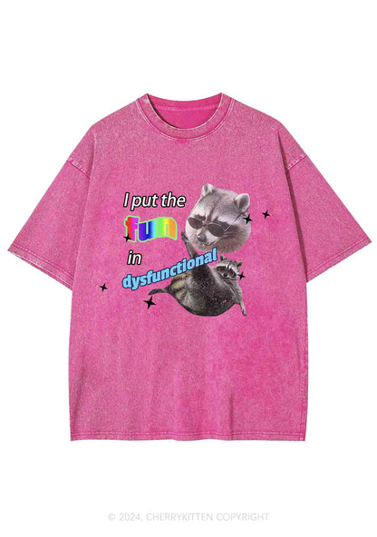 I Put The Fun In Dysfunctional Y2K Washed Tee Cherrykitten
