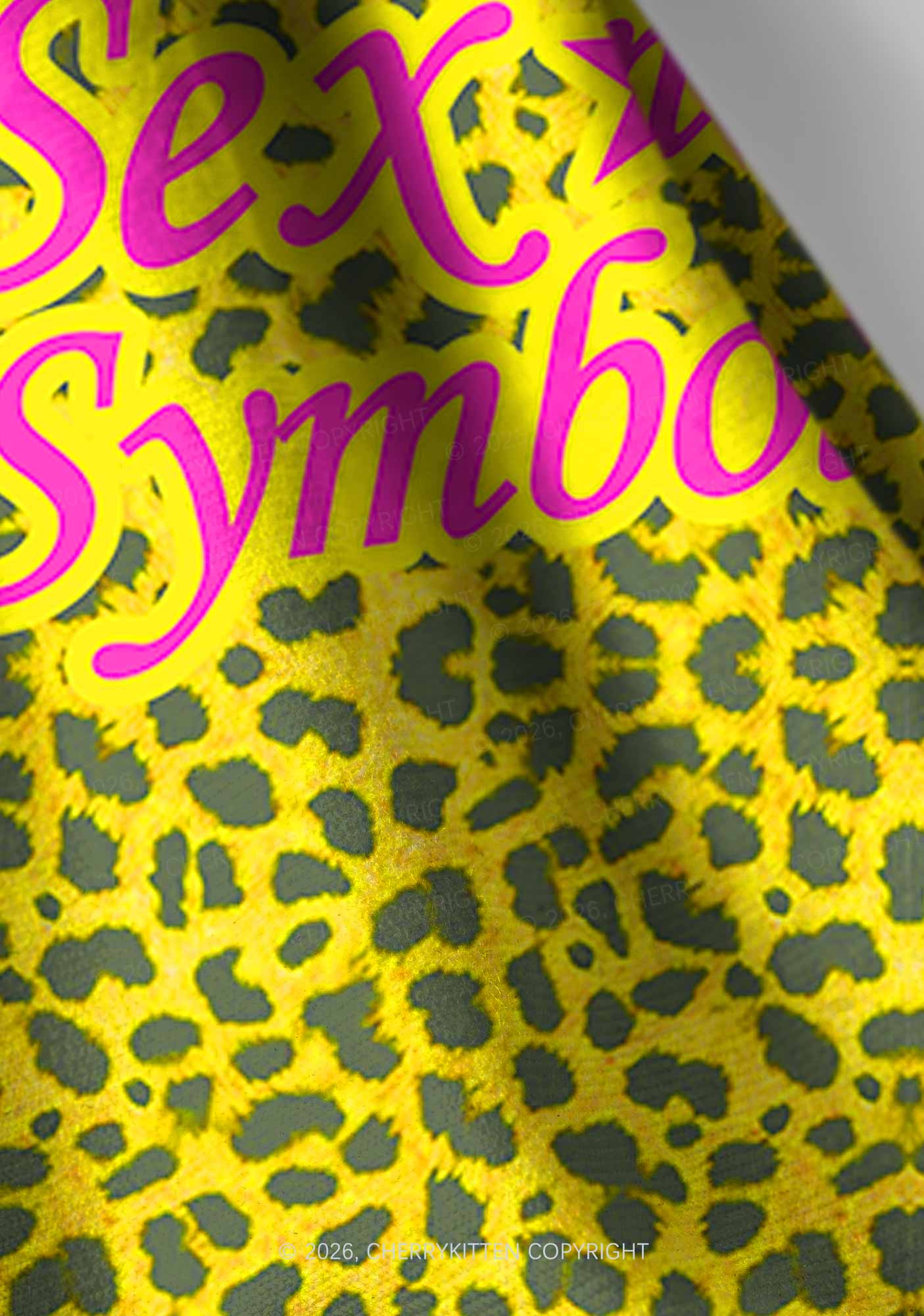 Sx Symbol Yellow Leopard Y2K Print Headband Cherrykitten