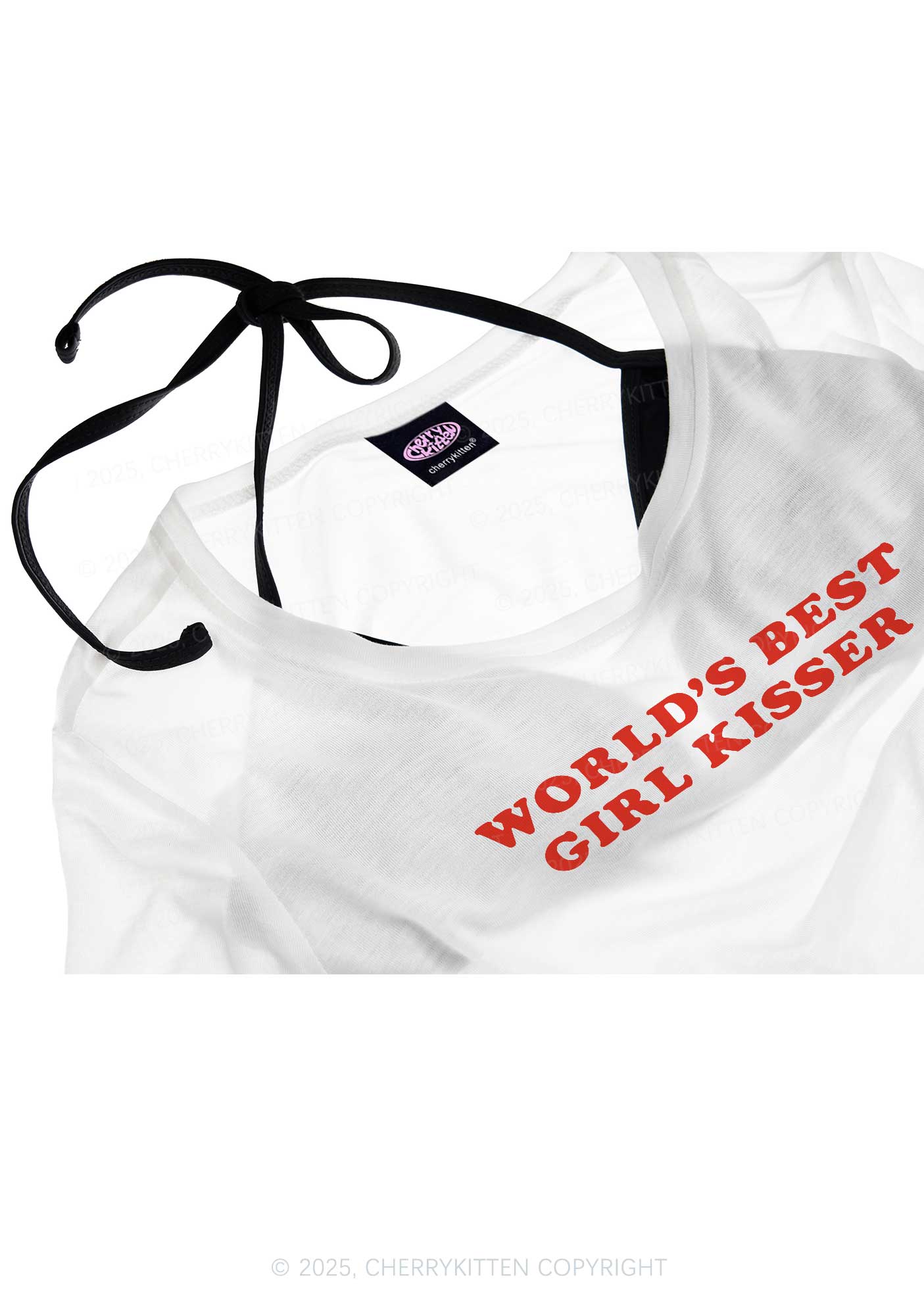 Best Girl Kisser Pride Y2K Sheer Boyfriend Tee Cherrykitten
