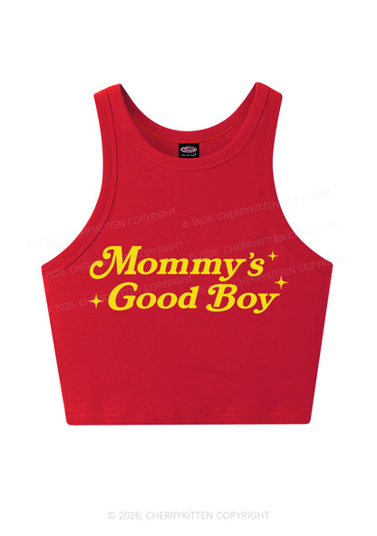 Mommys Good Boy Y2K Crop Tank Top Cherrykitten