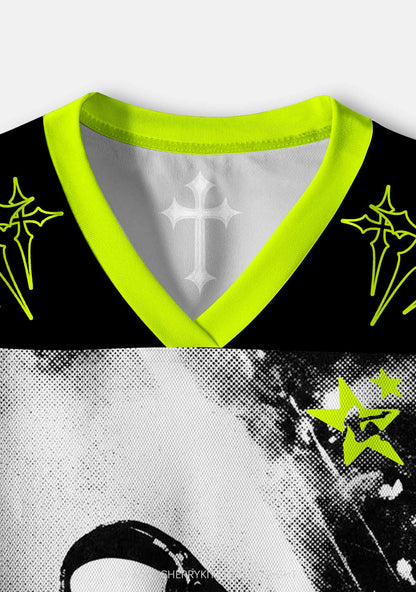 DJ Nun Y2K Crop Sport Jersey Shirts Cherrykitten