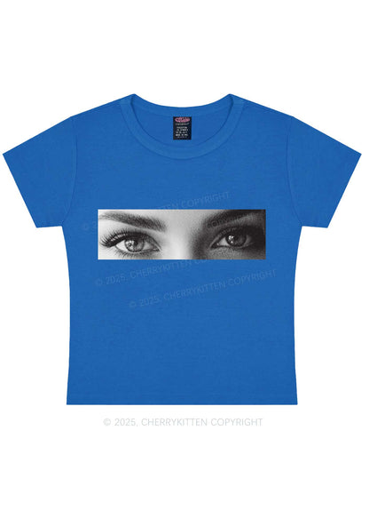 Custom Eyes Y2K Baby Tee Cherrykitten