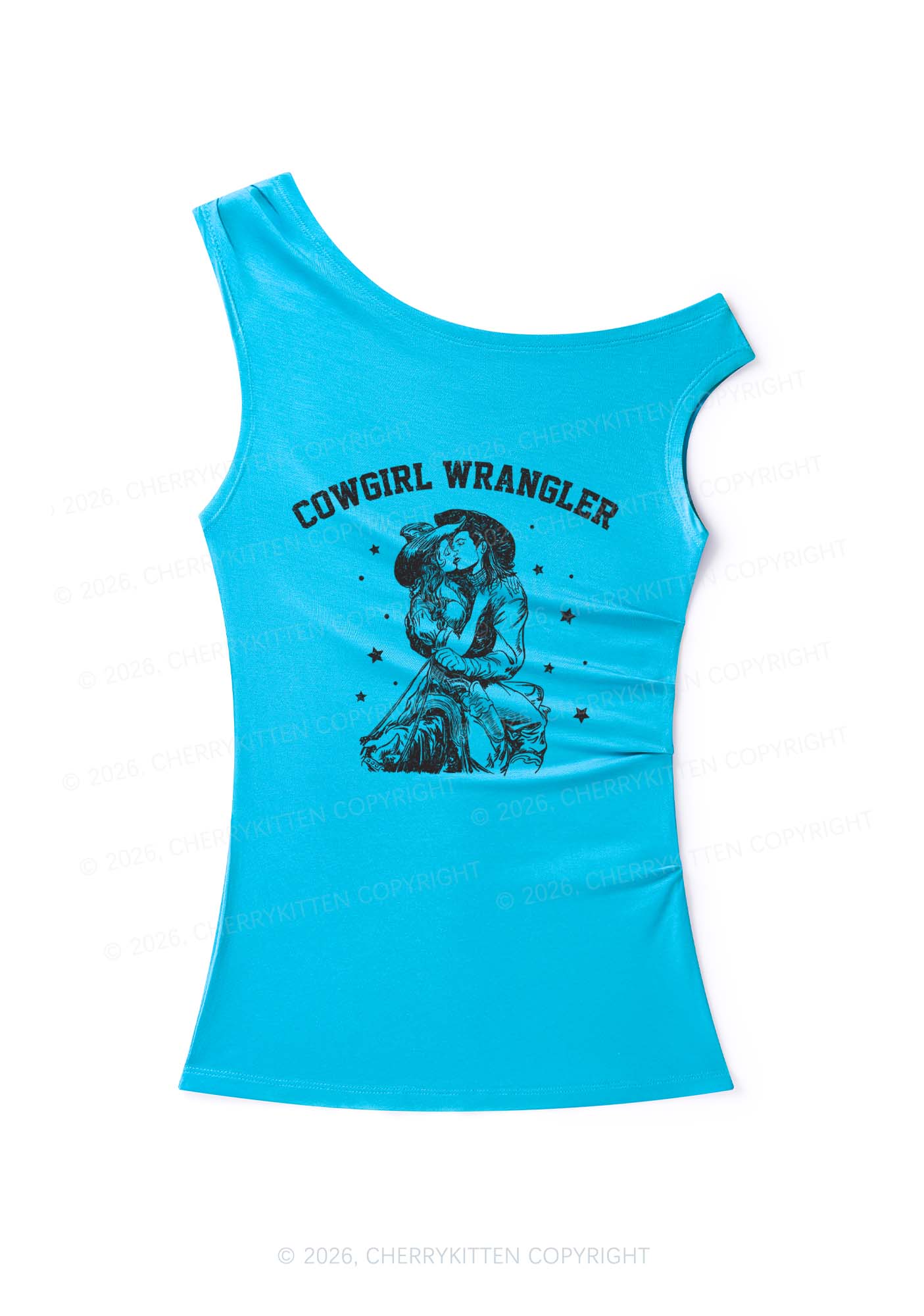 Cowgirl Wrangler Y2K Off Shoulder Tank Top Cherrykitten