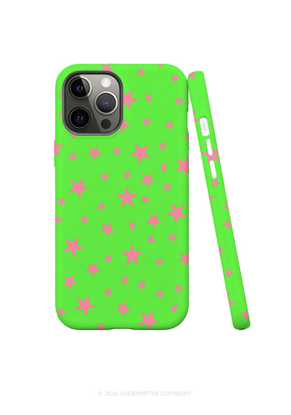Pink Star On Green Y2K Phone Case Cherrykitten