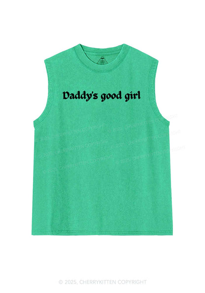 Daddys Good Girl Y2K Washed Muscle Tank Cherrykitten