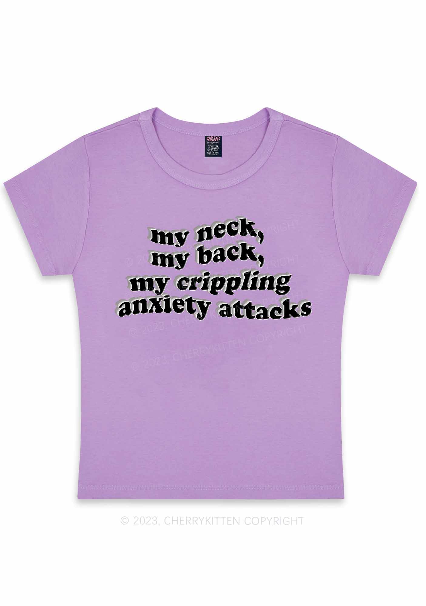 Curvy My Crippling Anxiety Attacks Y2K Baby Tee Cherrykitten