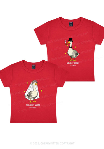 Mr Silly Goose Y2K Valentine's Day Baby Tee Cherrykitten