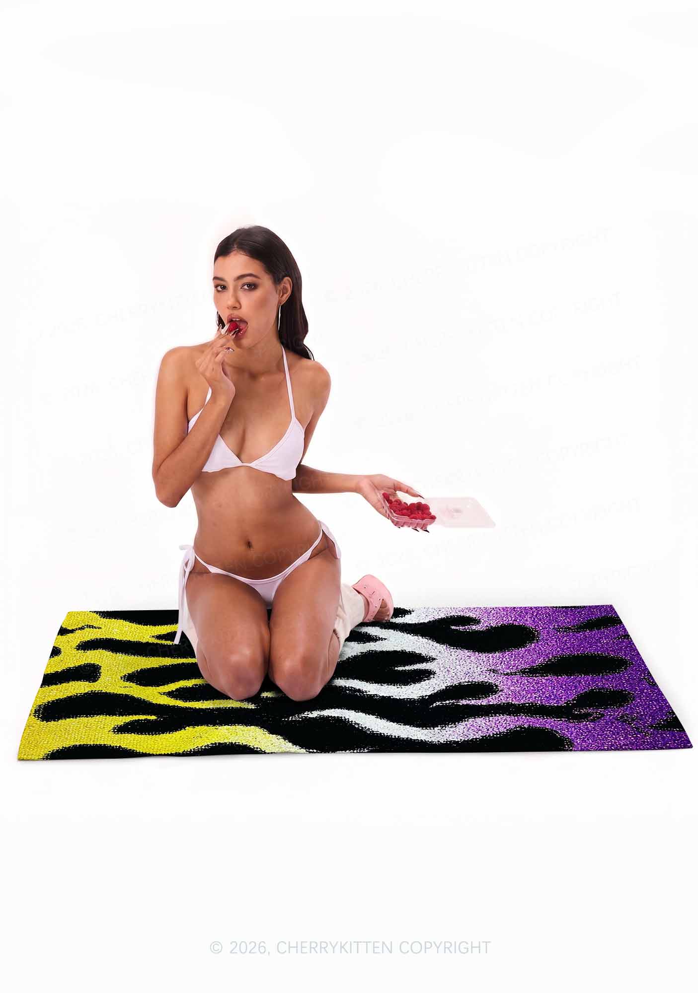 Nonbinary Flame Pride Y2K Beach Towel Cherrykitten