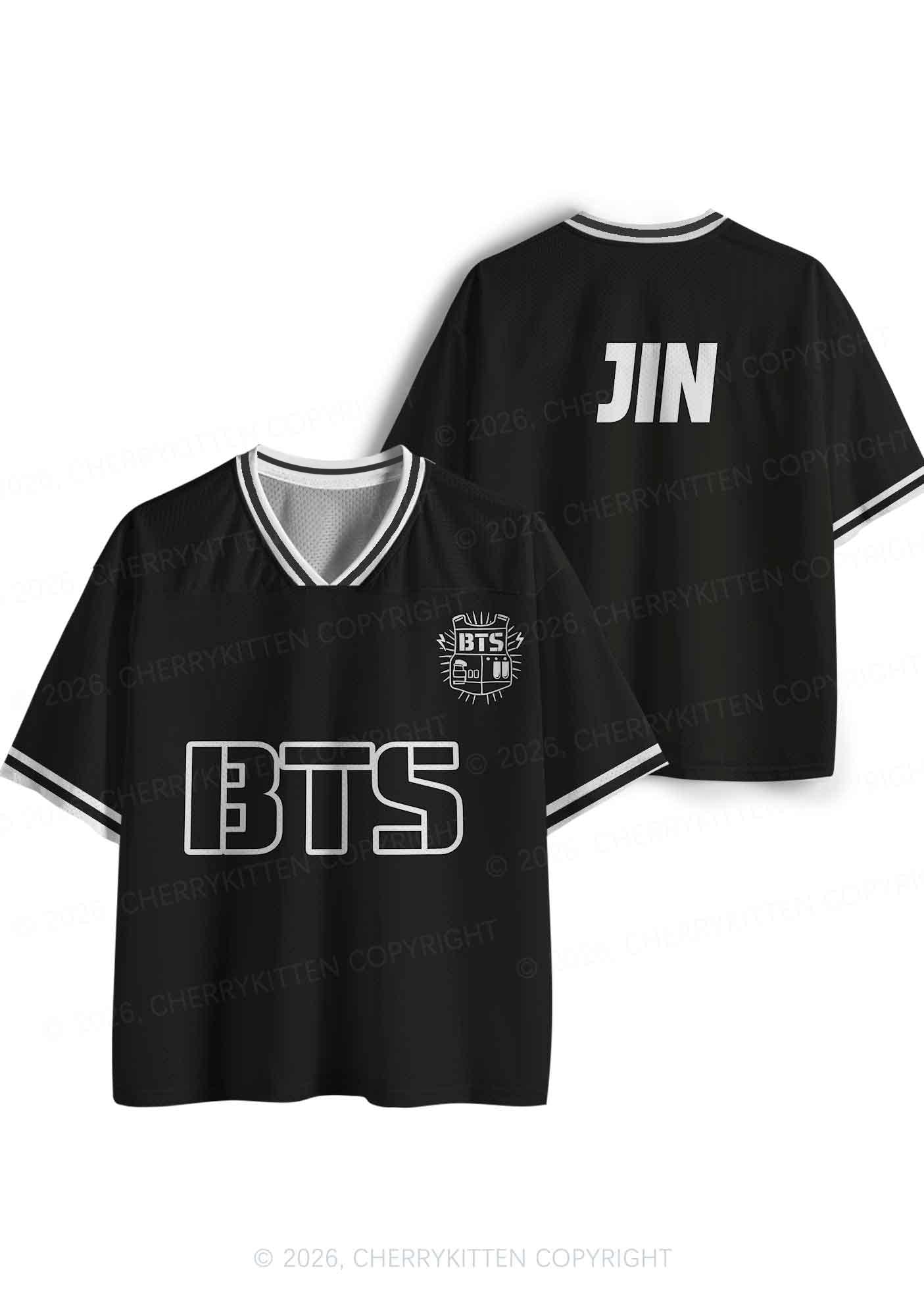 Black Kpop Members Y2K Sport Jersey Shirts Cherrykitten