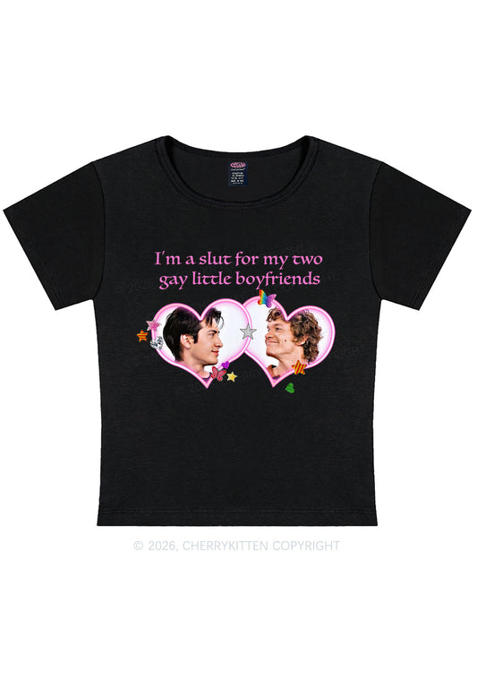 Slxt For My Gay Boyfriends HR Y2K Baby Tee Cherrykitten