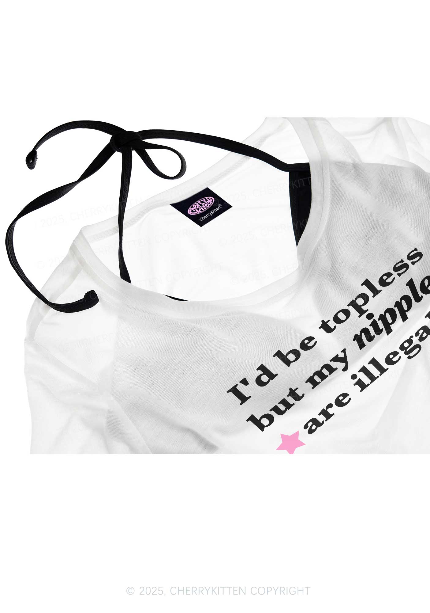 Nixxles Are Illegal Y2K Sheer Crop Tee Cherrykitten
