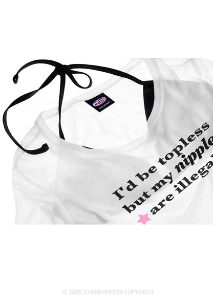 Nixxles Are Illegal Y2K Sheer Crop Tee Cherrykitten